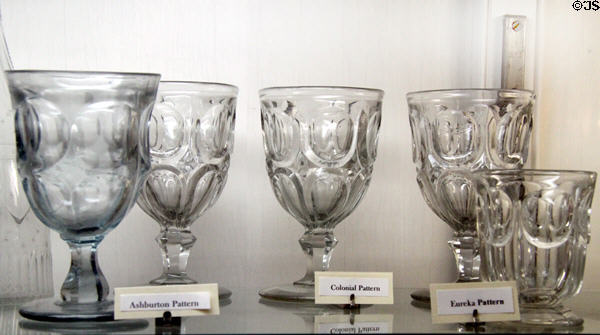 Glass goblets from Harrison family at Grouseland. Vincennes, IN.