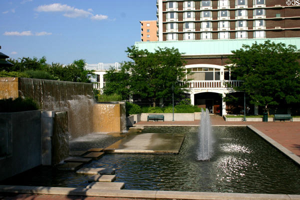 Fountains on Belvedere above Ohio River. Louisville, KY.
