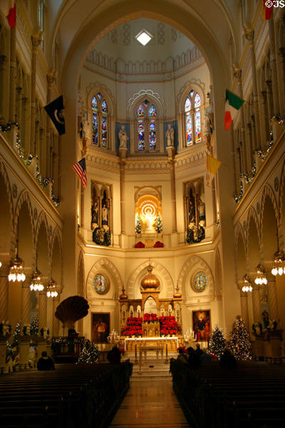 Stained glass & saints of Church of the Immaculate Conception. New Orleans, LA.