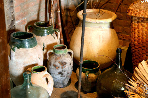 Ceramic food storage jars at Laura Plantation. Vacherie, LA.