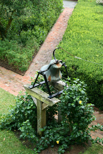 Bell in garden of Oak Alley Plantation. Vacherie, LA.
