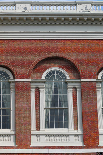 Georgian-style windows of Massachusetts State House. Boston, MA.