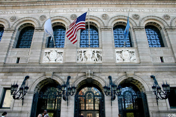 Boston Public Library (1887-95). Boston, MA. Style: Renaissance Revival. Architect: McKim, Mead & White. On National Register.