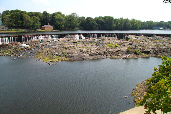 Falls on Merrimack River which powered Lowell's industrial history. Lowell, MA.