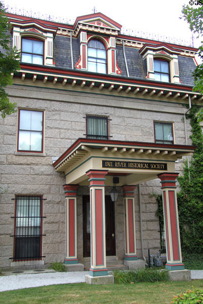 Second Empire details of Fall River Historical Society Museum. Fall River, MA.