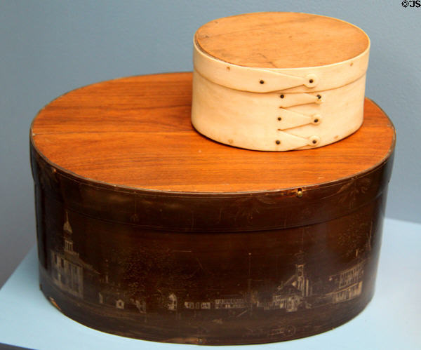 Whalebone, baleen & wood ditty boxes (c1820-70) at Heritage Plantation. Sandwich, MA.