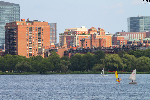 Back Bay residences over Charles River Basin. Boston, MA.