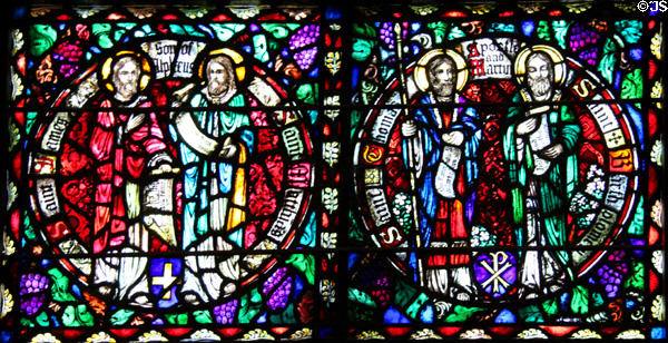 Stained glass window of Apostles at Trinity Church. Boston, MA.