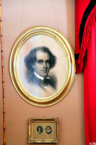 Nathaniel Hawthorne portrait (1846) by Eastman Johnson at Longfellow National Historic Site. Cambridge, MA.
