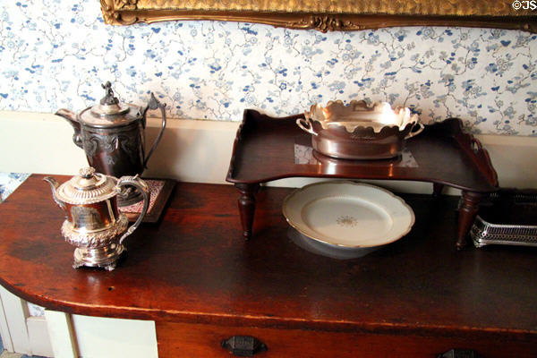 Silver belonging to President John Adams at Peacefield. Quincy, MA.