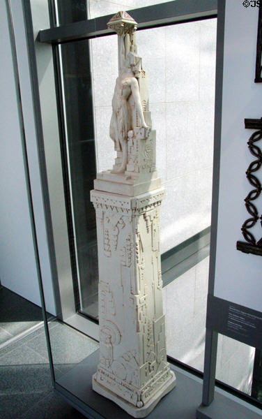 Glazed terracotta lamp (c1911) from Chicago by Northwester Terra Cotta Co. at Museum of Fine Arts. Boston, MA.