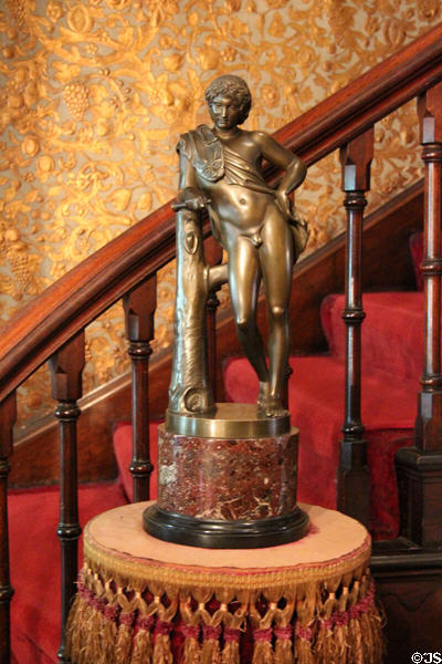 Classical style nude statue in entrance hall at Gibson House Museum. Boston, MA.