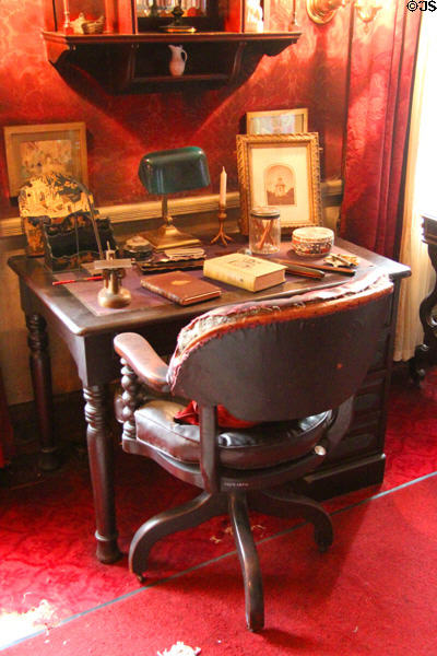 Charlie Gibson study desk at Gibson House Museum. Boston, MA.