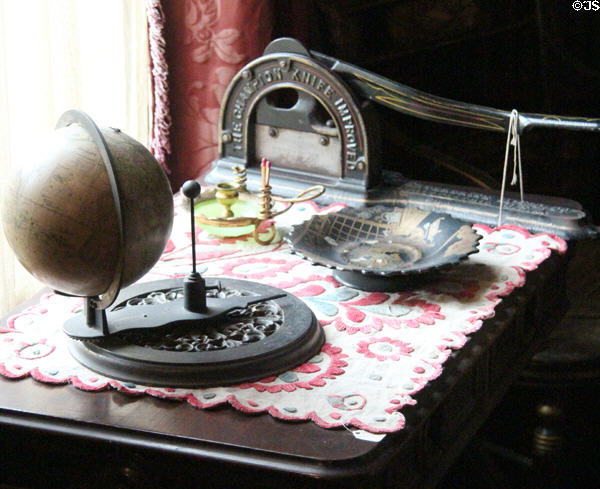Global model & tobacco knife at Gibson House Museum. Boston, MA.