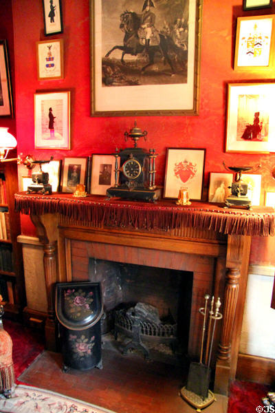 Third-floor office fireplace at Gibson House Museum. Boston, MA.