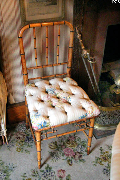 Side chair made to look like bamboo at Gibson House Museum. Boston, MA.