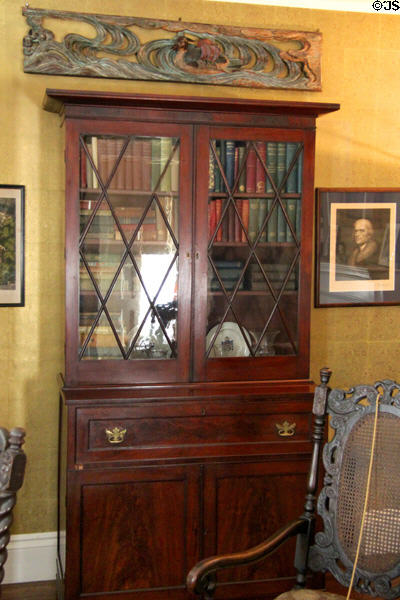Bookcase & cabinet at Nichols House Museum. Boston, MA.