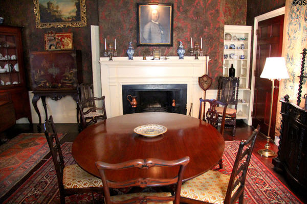 Dining room at Nichols House Museum. Boston, MA.