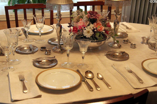 Dining room table setting at John F. Kennedy NHS. Boston, MA.