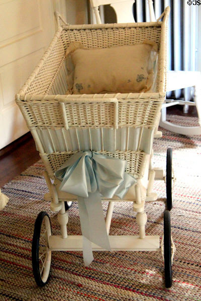 Bassinet used for JFK & other Kennedy children in nursery at John F. Kennedy NHS. Boston, MA.