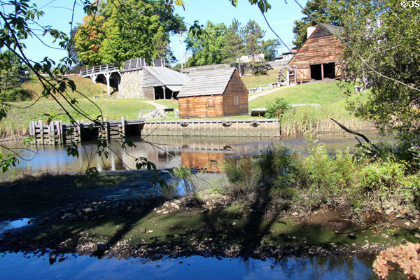 Blast furnace & forge buildings reconstructed at Saugus Iron Works run by National Parks Service. Boston, MA.