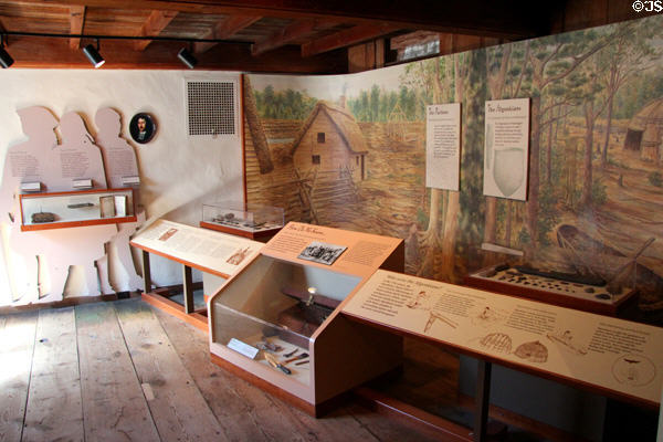 Early American history display at Concord Museum. Concord, MA.