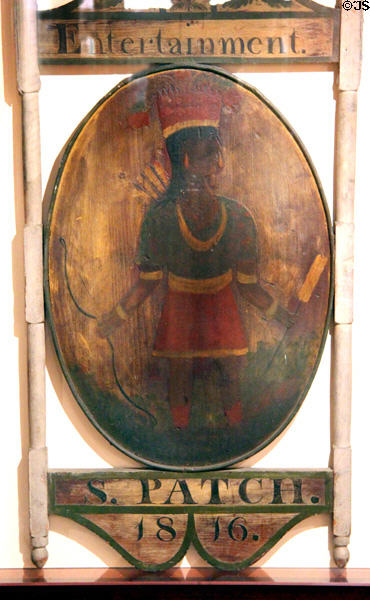 S. Patch tavern sign (1816) from Concord at Concord Museum. Concord, MA.