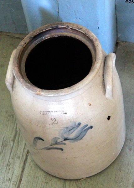 Stoneware crock marked Chelsea at John Balch Museum House. Beverly, MA.