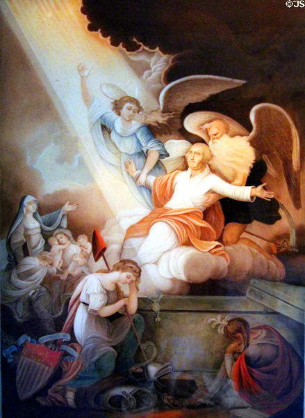 Painting of Apotheosis of George Washington at Jeremiah Lee Mansion. Marblehead, MA.