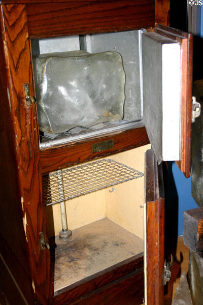 Ice box before refrigerators were invented in Maine State Museum. Augusta, ME.