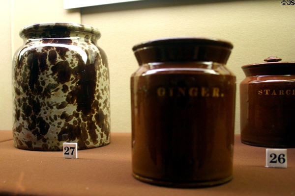 Preserve pots (c1815-78) by Thomas T. Kendrick of Hollis Center, ME, in Maine State Museum. Augusta, ME.