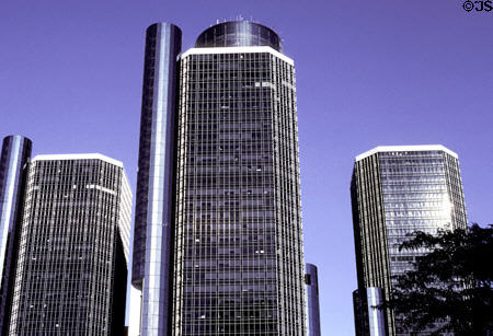 Towers of Renaissance Center. Detroit, MI.