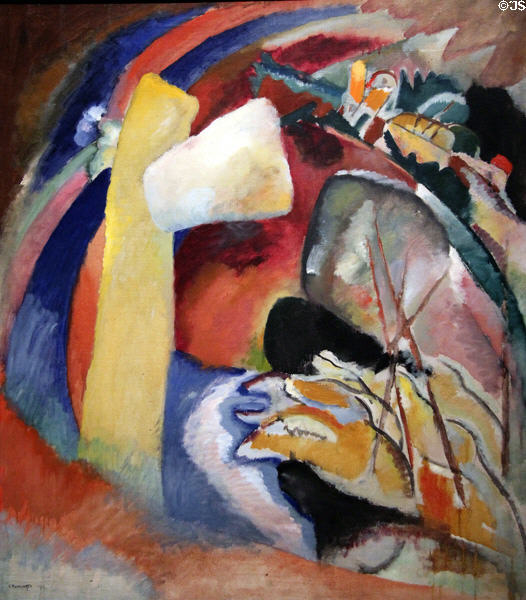 Study for Painting with White Form (1913) by Wassily Kandinsky at Detroit Institute of Arts. Detroit, MI.