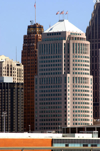 150 West Jefferson & red Guardian Building. Detroit, MI.