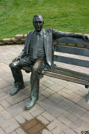 Fred Meijer (1998) by Joseph Kinkel in Meijer Garden. Grand Rapids, MI.