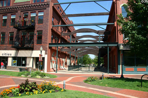 Garden & bridging structure on S Kalamazoo Mall. Kalamazoo, MI.