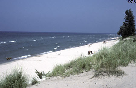 Beach in a state park on Lake Michigan. MI.