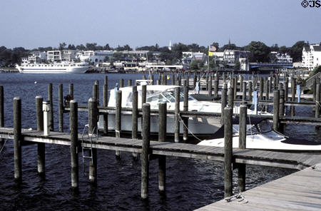 Harbor with cruise ship. Charlevoix, MI.
