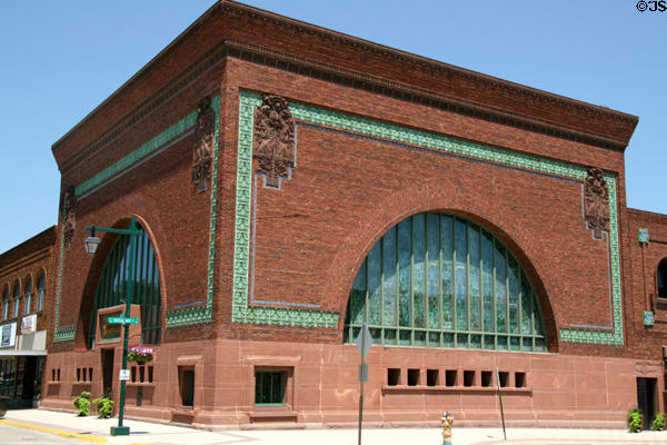 National Farmer's Bank of Owatonna (1908) (Cedar at Broadway). Owatonna, MN. Architect: Louis Sullivan & George Elmslie. On National Register.