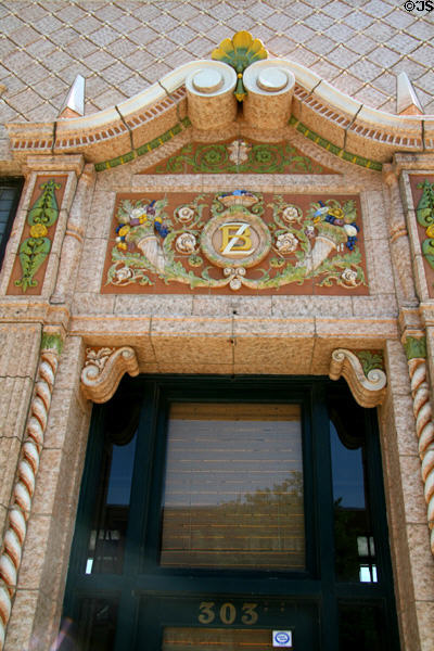 Terra-cotta details of Zamboni building. Owatonna, MN.