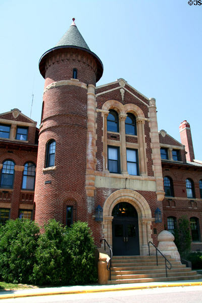 Orphanage Museum (1887) (540 West Hills Circle) at former state orphanage administration building for Minnesota State School for Dependent & Neglected Children. Owatonna, MN. Architect: Warren B. Dunnell. On National Register.