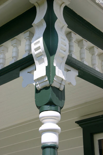 Porch column detail of Truman farm house. MO.