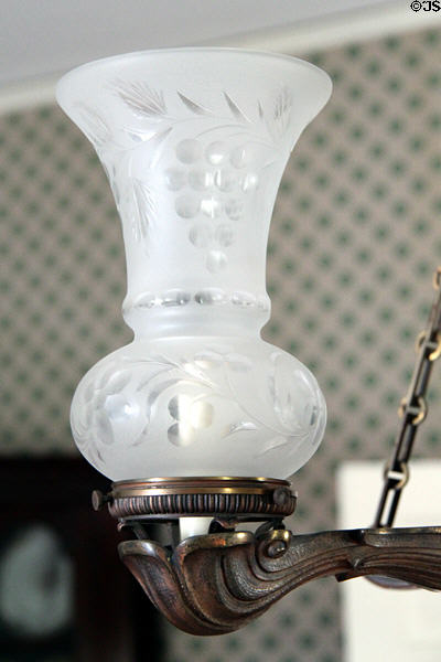 Cut glass lamp shade at General Daniel Bissell House. St. Louis, MO.