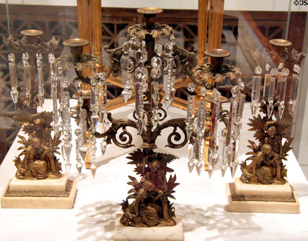 Girandoles (mid 19thC) possibly made in Philadelphia exhibited in Louisiana State Building at St Louis World's Fair (1904) at Missouri History Museum. St. Louis, MO.