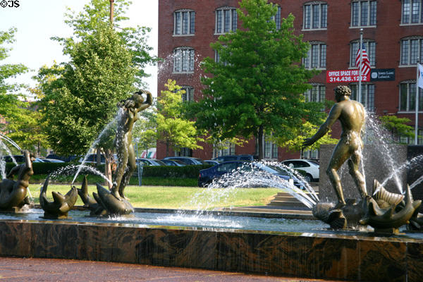 Detail of Meeting of the Waters Fountain (1940) by Carl Milles on Aloe Plaza. St Louis, MO.