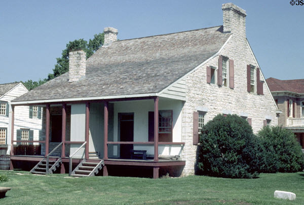 Felix Valle House State Historic Site (1818) (198 Merchant St.). Ste. Genevieve, MO. Style: French Colonial.