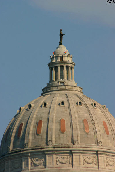 Dome with statue of Ceres atop Missouri State Capitol. Jefferson City, MO.