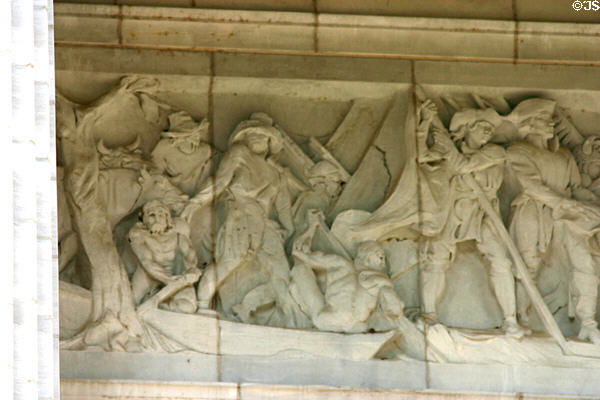 Relief of Lewis & Clark expedition on Missouri State Capitol. Jefferson City, MO.