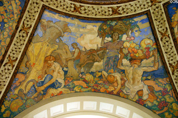 Agriculture rotunda mural by Frank Brangwyn at Missouri State Capitol. Jefferson City, MO.