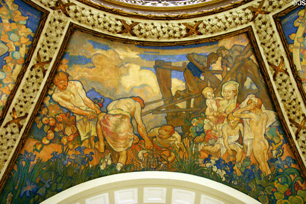 Art rotunda mural by Frank Brangwyn at Missouri State Capitol. Jefferson City, MO.